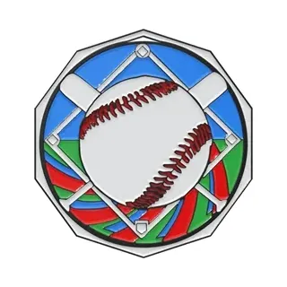 2" Baseball Decagon Colored Medal