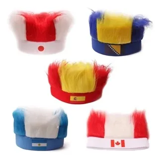 Football National Fans Soccer Head Wig Hat