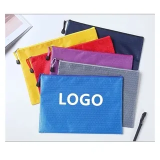 A4 Waterproof Zipper File Bags Football Pattern