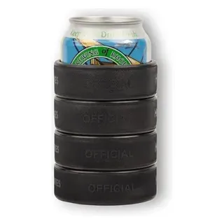 12oz Beer Cooler Made From 4 Real Ice Hockey Pucks