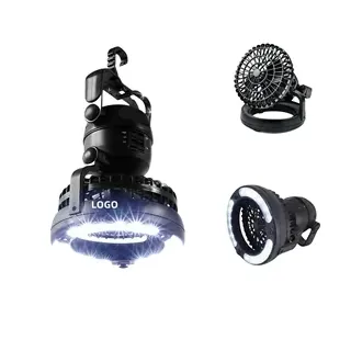 Portable 2-in-1 Camping Fan with LED Tent Light