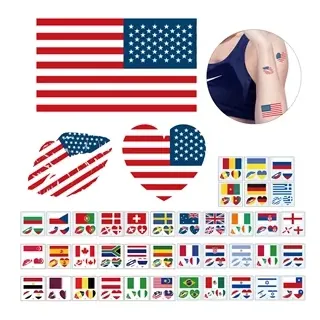 World Cup Tattoos Temporary Flag Stickers for Soccer Fans