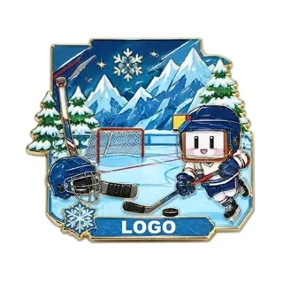 Custom hockey themed fridge magnet