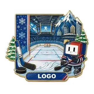 Custom hockey themed fridge magnet