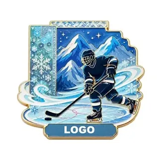 Custom hockey themed fridge magnet