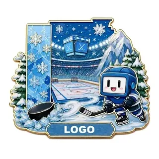 Custom hockey themed fridge magnet