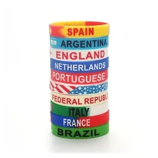Country Flag Printed Soccer Team Silicone Wristbands