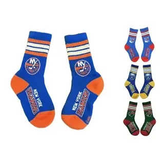 Youth Cotton NHL Ice Hockey Team Jacquard Crew Socks