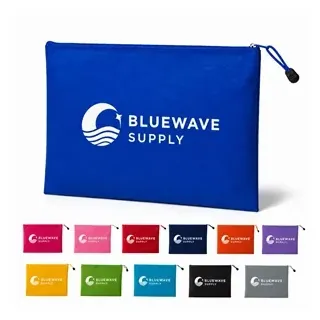 Custom A4 Soccer Texture PVC Zipper Document Bag with Logo