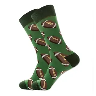 Men American Football Jacquard Cotton Crew Socks