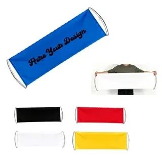 Retractable PET Cheering Banners with Handheld Pull Flags